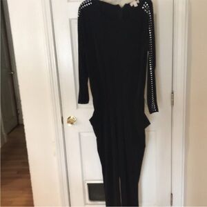 Micheal Kors size medium black long sleeve jumpsuit rhinestone embellished